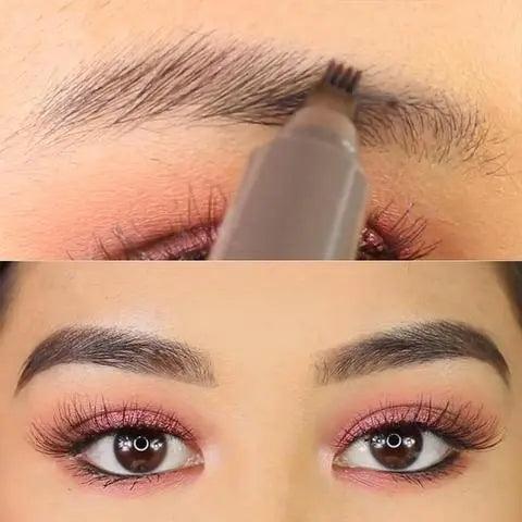 Waterproof Natural Eyebrow Pen Four-claw Eye Brow Tint Fork Tip Eyebrow Tattoo Pencil - Zera