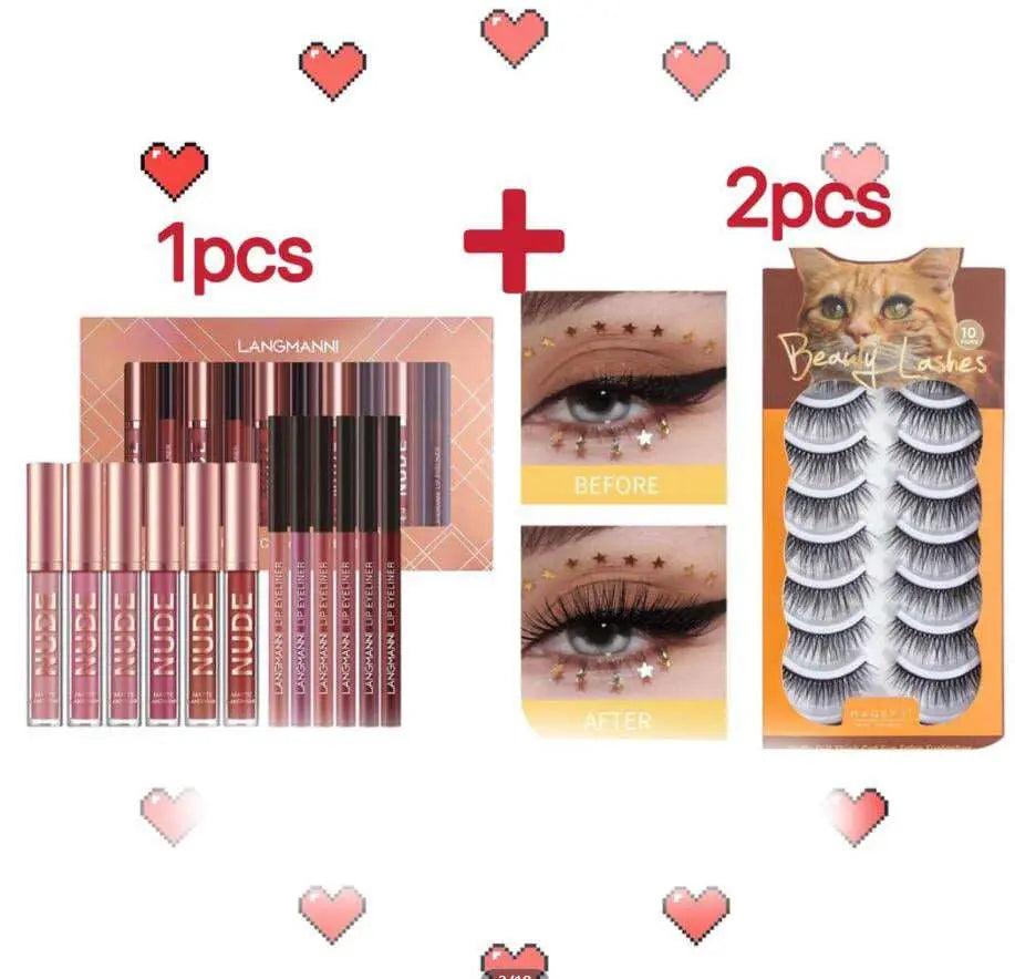 Stay flawless all day with our Waterproof Matte Lip Liner & Lipstick Set. Perfect for any occasion, this set is a makeup lover's dream.