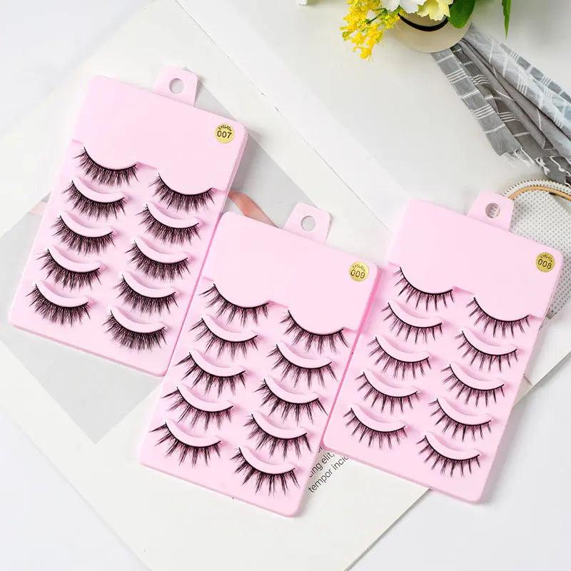 5 Pairs Manga Lashes New Arrival Anime Cosplay Natural Wispy  Korean Makeup Artificial False Eyelashes - Zera