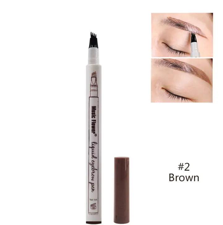 Waterproof Natural Eyebrow Pen Four-claw Eye Brow Tint Fork Tip Eyebrow Tattoo Pencil - Zera