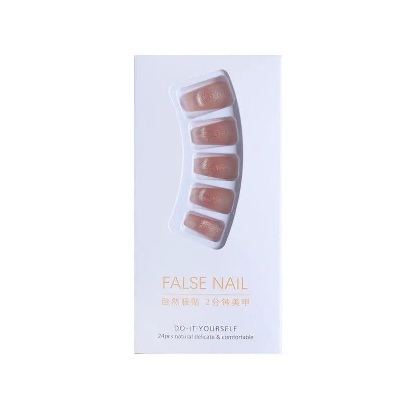 Wear Nail Short Blush French Cat Eye Handmade Manicure Wearable Nail Shaped Piece - BEAUTIRON
