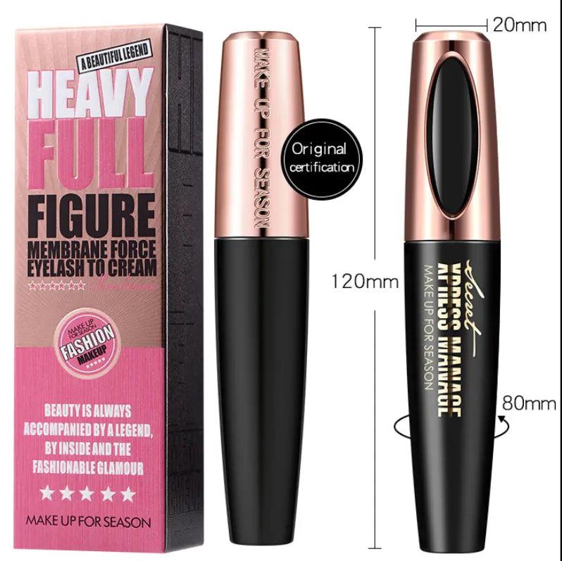 4D Mascara Lengthening Waterproof Eyelashes Eye Mascara Black Volume With Silk Fibers Brush Eyelash Makeup Tool Cosmetics - Zera