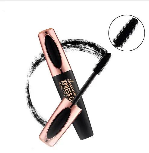 4D Mascara Lengthening Waterproof Eyelashes Eye Mascara Black Volume With Silk Fibers Brush Eyelash Makeup Tool Cosmetics - Zera