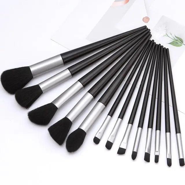 Synthetic bristles mimic natural hair for a soft touch.