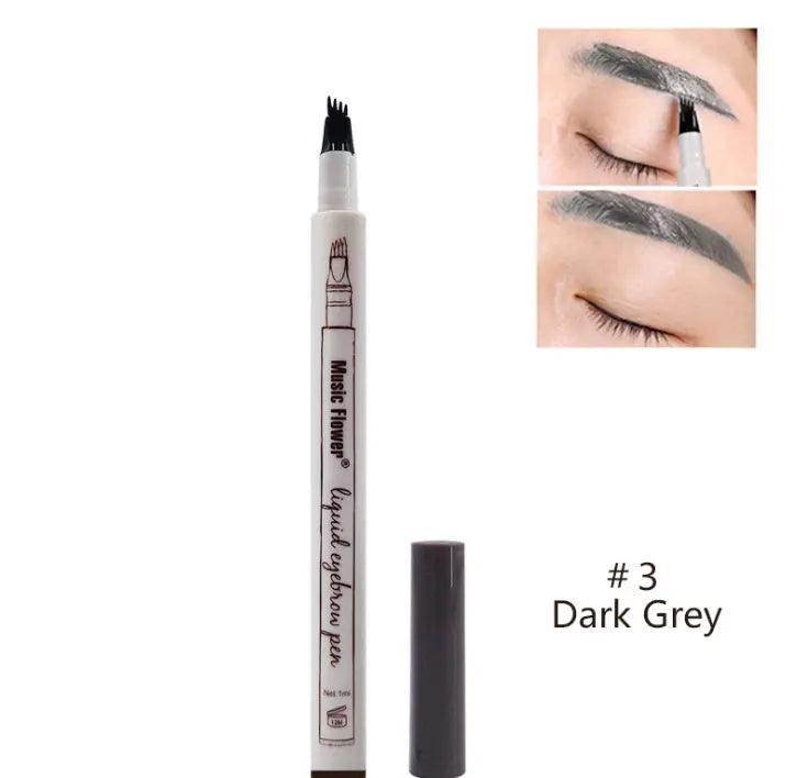 Waterproof Natural Eyebrow Pen Four-claw Eye Brow Tint Fork Tip Eyebrow Tattoo Pencil - Zera