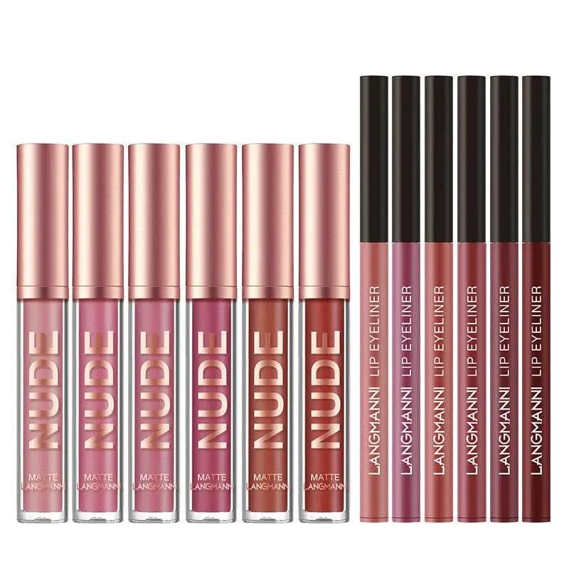 Unveil lip beauty with precision and confidence. 12-Piece Waterproof Matte Lip Liner & Lipstick Set - your ultimate lip makeup companion.