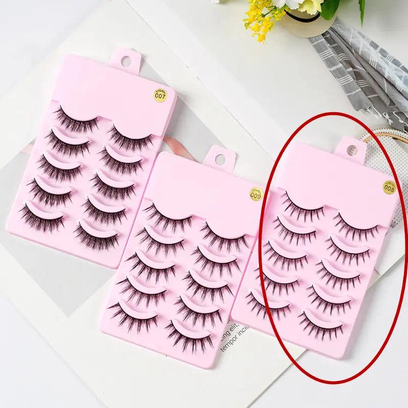 5 Pairs Manga Lashes New Arrival Anime Cosplay Natural Wispy  Korean Makeup Artificial False Eyelashes - Zera