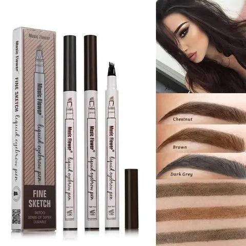Waterproof Natural Eyebrow Pen Four-claw Eye Brow Tint Fork Tip Eyebrow Tattoo Pencil - Zera