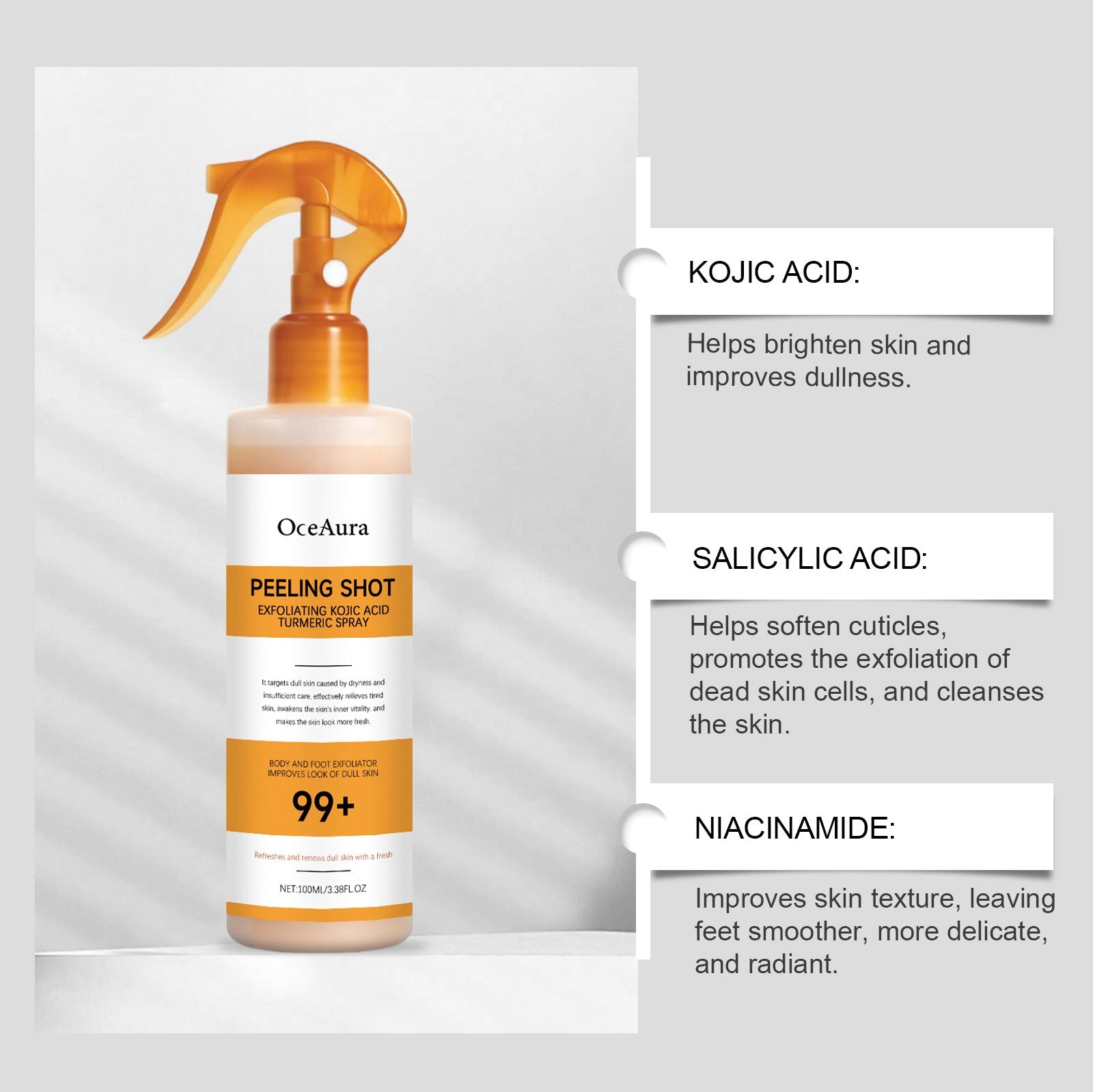 OCEAURA Kojic Acid Turmeric Cutin Cleaning Spray