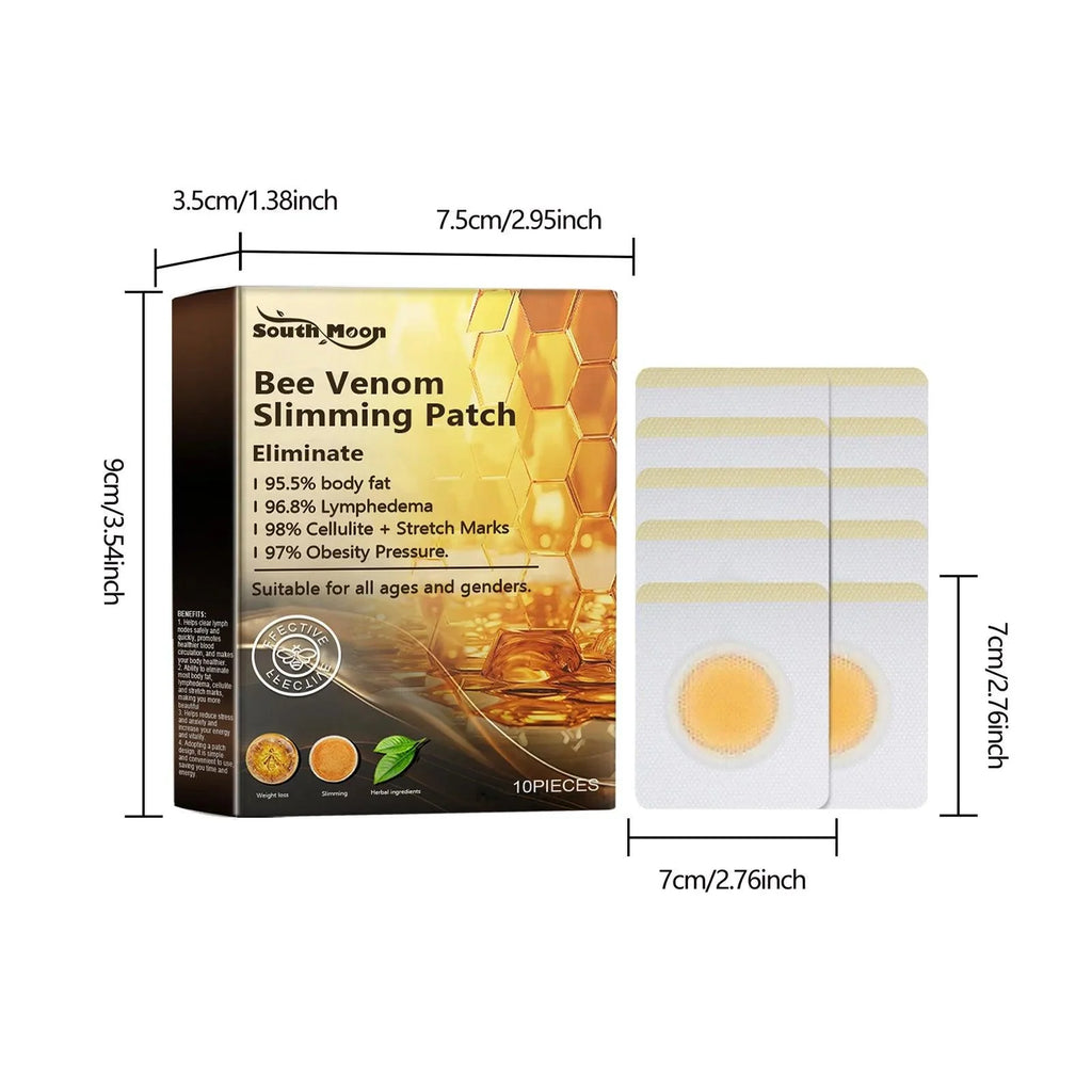 South Moon 10pcs Bee Venom Body Shaping Patch Belly Slimming Weight Loss Detox Abdominal Relieve Stress Muscle Tighten Patches
