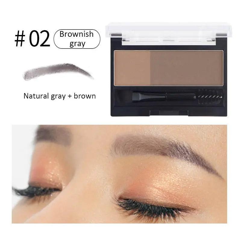 Double Color Eyebrow Powder Professional Makeup Palette Eyebrow Stamp Eye Brow Enhancers Eye Brows Shadow Make Up Brow Powder - BEAUTIRON