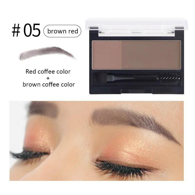 Double Color Eyebrow Powder Professional Makeup Palette Eyebrow Stamp Eye Brow Enhancers Eye Brows Shadow Make Up Brow Powder - BEAUTIRON