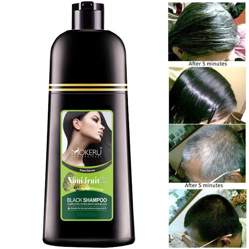 Mokeru Organic Natural Fast Hair Dye Only 5 Minutes Noni Plant Essence Black Hair Color Dye Shampoo For Cover Gray White Hair - BEAUTIRON