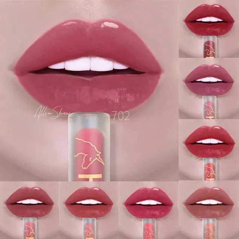 Nude Pink Lip Gloss - Shimmer, Waterproof, Long-Lasting - BEAUTIRON