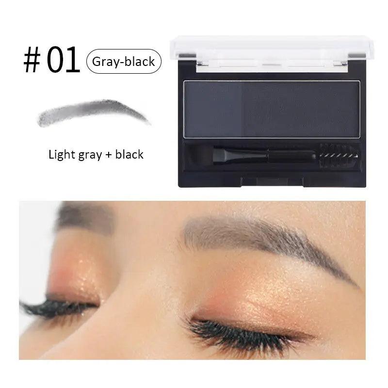 Double Color Eyebrow Powder Professional Makeup Palette Eyebrow Stamp Eye Brow Enhancers Eye Brows Shadow Make Up Brow Powder - BEAUTIRON