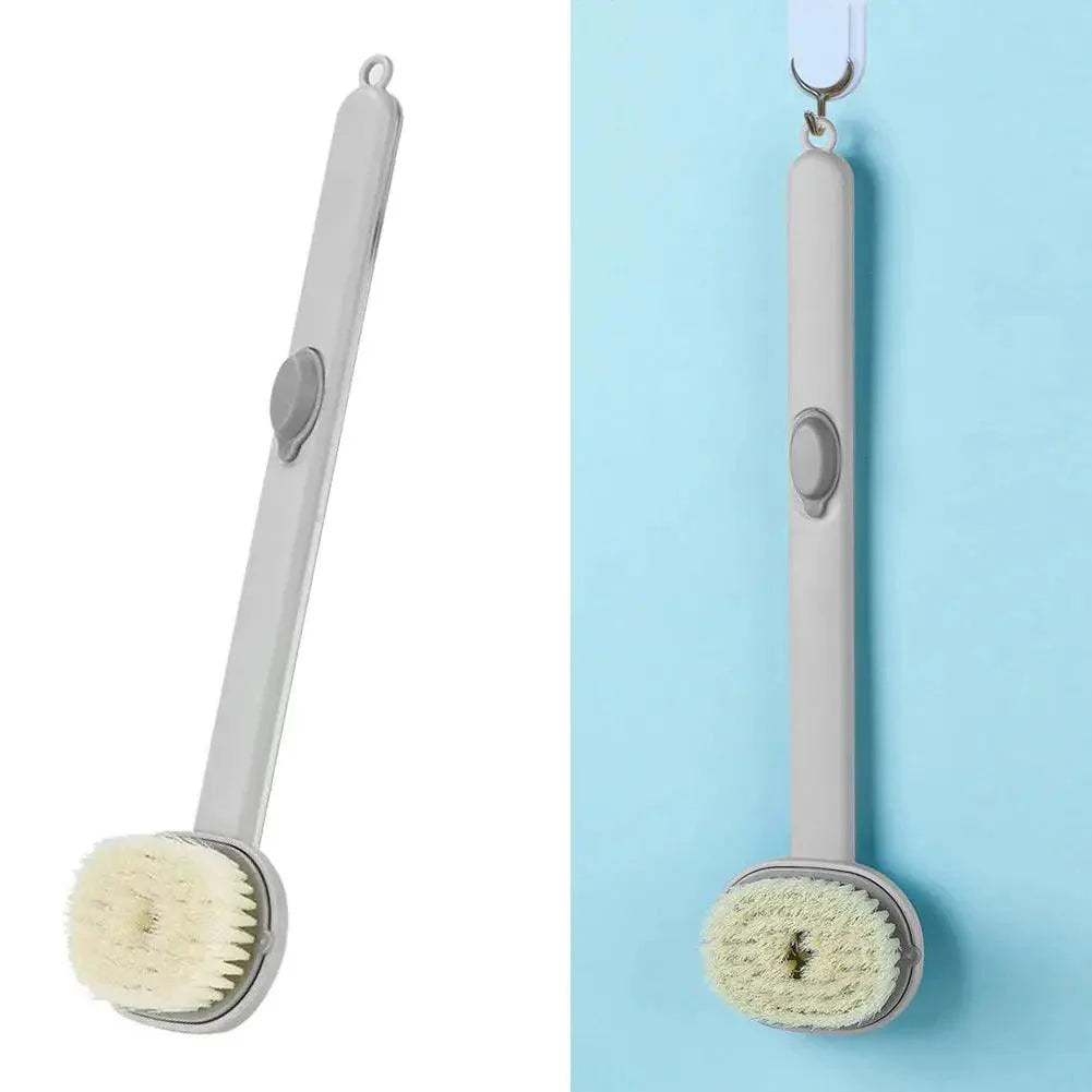 For Shower Durable Massage Bath Brush Long Handle With Soap Dispenser Bathroom Hanging Hole Home Comfortable Bathing Supplies - BEAUTIRON