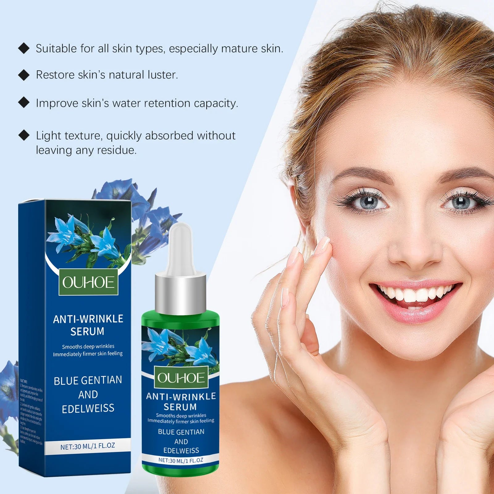 Firming Facial Serum Tighten Sagging Skin Fade Fine Line Repairing Facial Rejuvenating Serum Moisturizing Nourish Face Essence