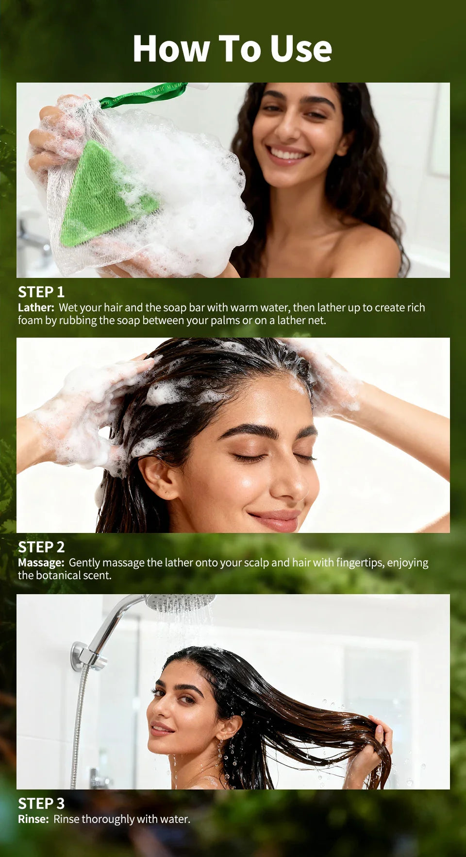 120g Usman Grass Herbal Shampoo Soap Hair Loss Treat Solid Shampoo Bar Strengthen Hair Root Oil Control Hair Growth Hair Care