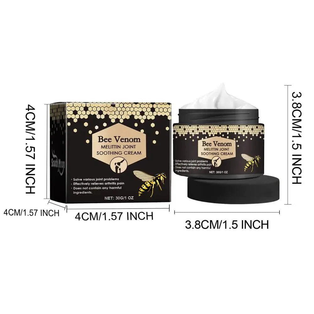 Bee Venom Melting Joint Soothing Cream packaging and container for effective joint pain relief and muscular support.