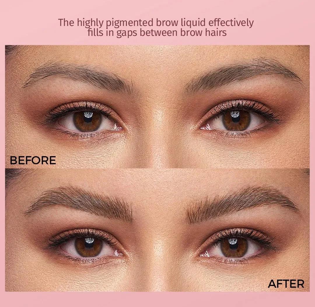 3D Wild Eyebrow Pencil Microblading Eyebrow Tint Pen Square Angled Brush Brow Dye Cream Anti-smudge Waterproof Multifunction