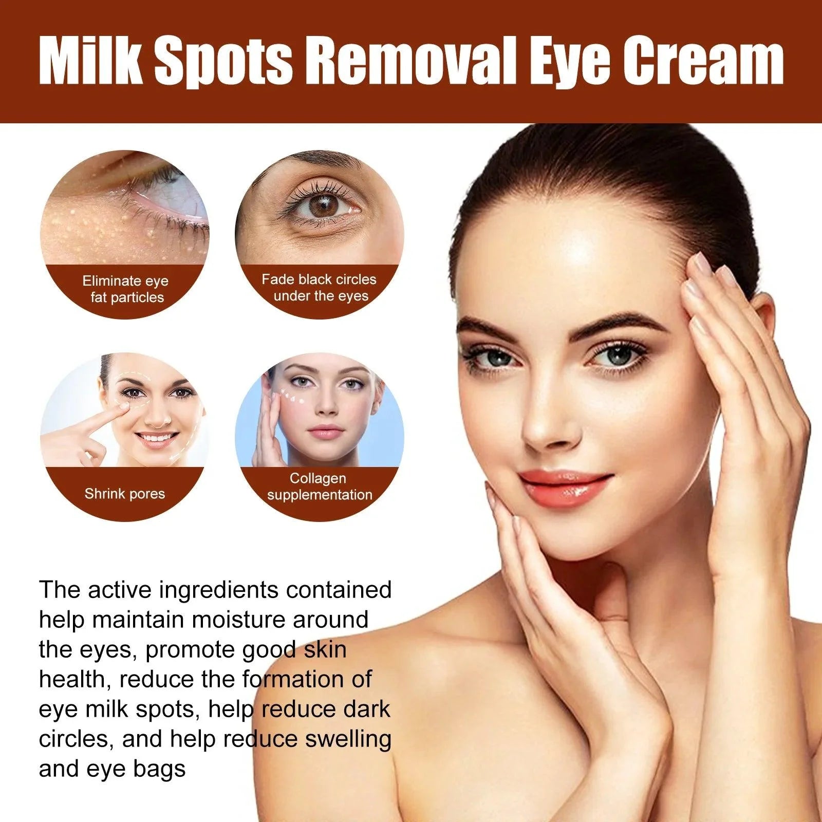 Dark Circles Remover Eye Cream Anti Puffiness Particles Removal Fade Fine Lines Under Repair Eye Bags Reduce Swelling Eye Care
