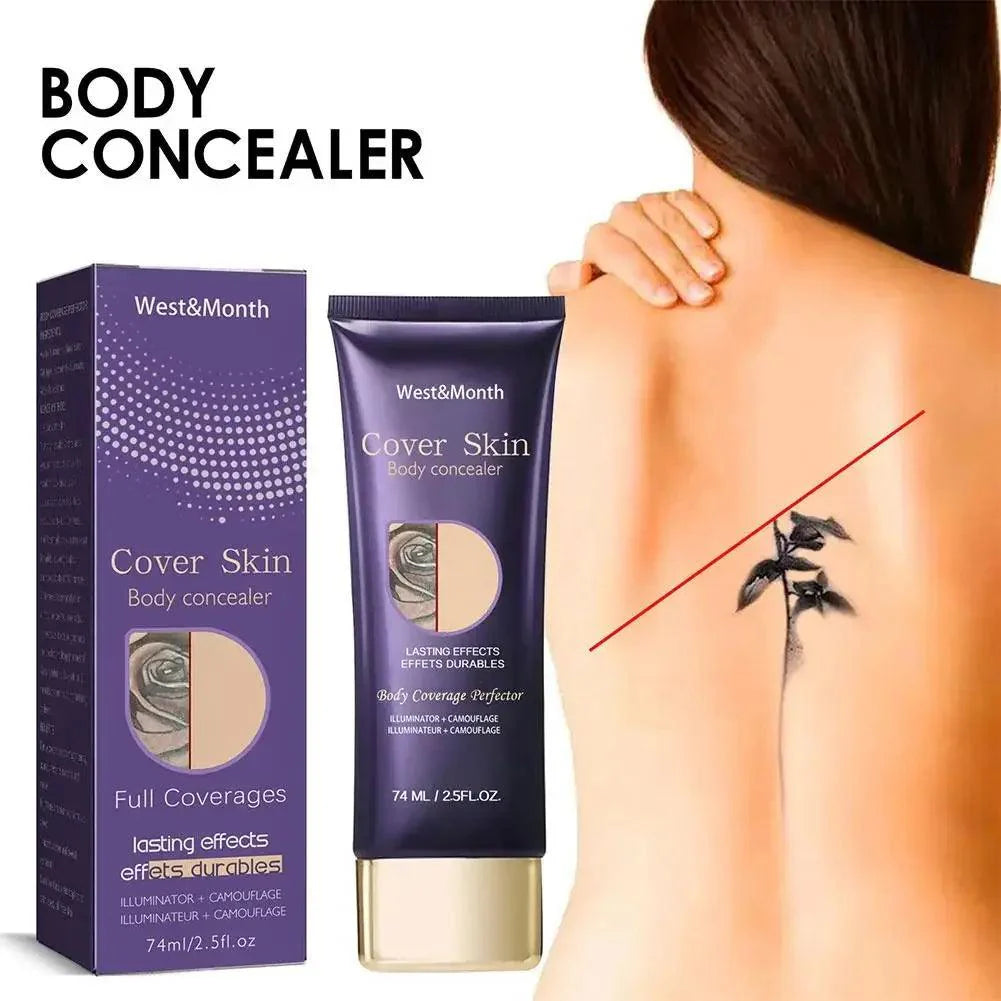 Natural Tattoo Concealer 74ml Full Coverage Tattoo Dark Circles Hide Blemishes Acne Scars Correct Pigment Waterproof Lasting