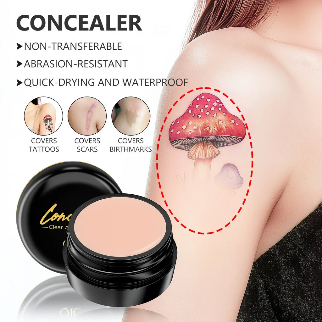 QIC Concealer Cover Freckles Dark Circles Acne Scars Quick-dry Waterproof Longlasting Acne Concealer Flawless Foundation Makeup