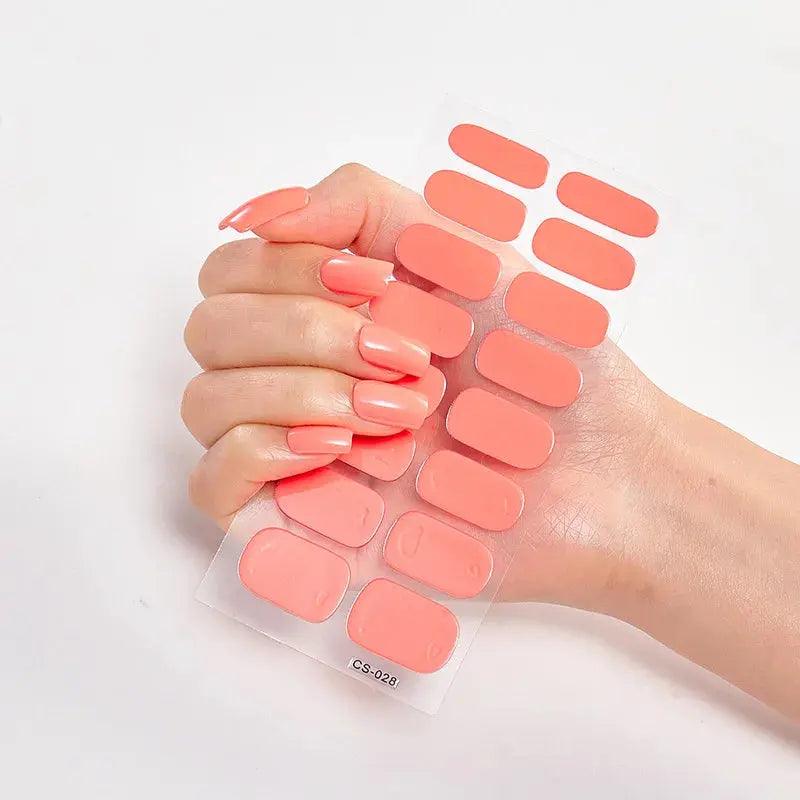 16tips Nail Stickers Wholesale Solid Color Nail Stickers Simple Waterproof Nail Stickers Full Color Solid Color Stickers - BEAUTIRON