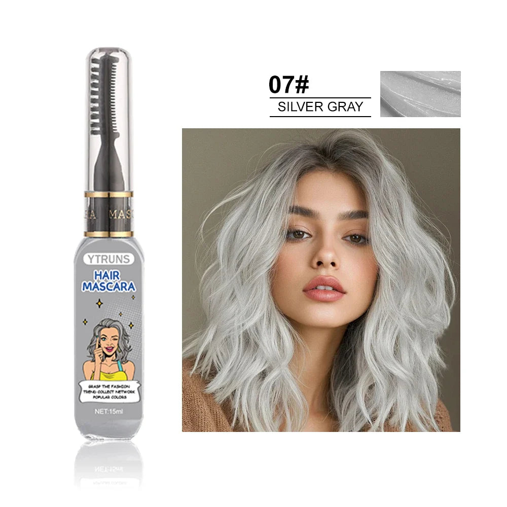 13 Color Temporary Hair Dye  -  Single Brush Included, Buildable Long Lasting Hair Paint, Smudge Resistant for Party & Stage