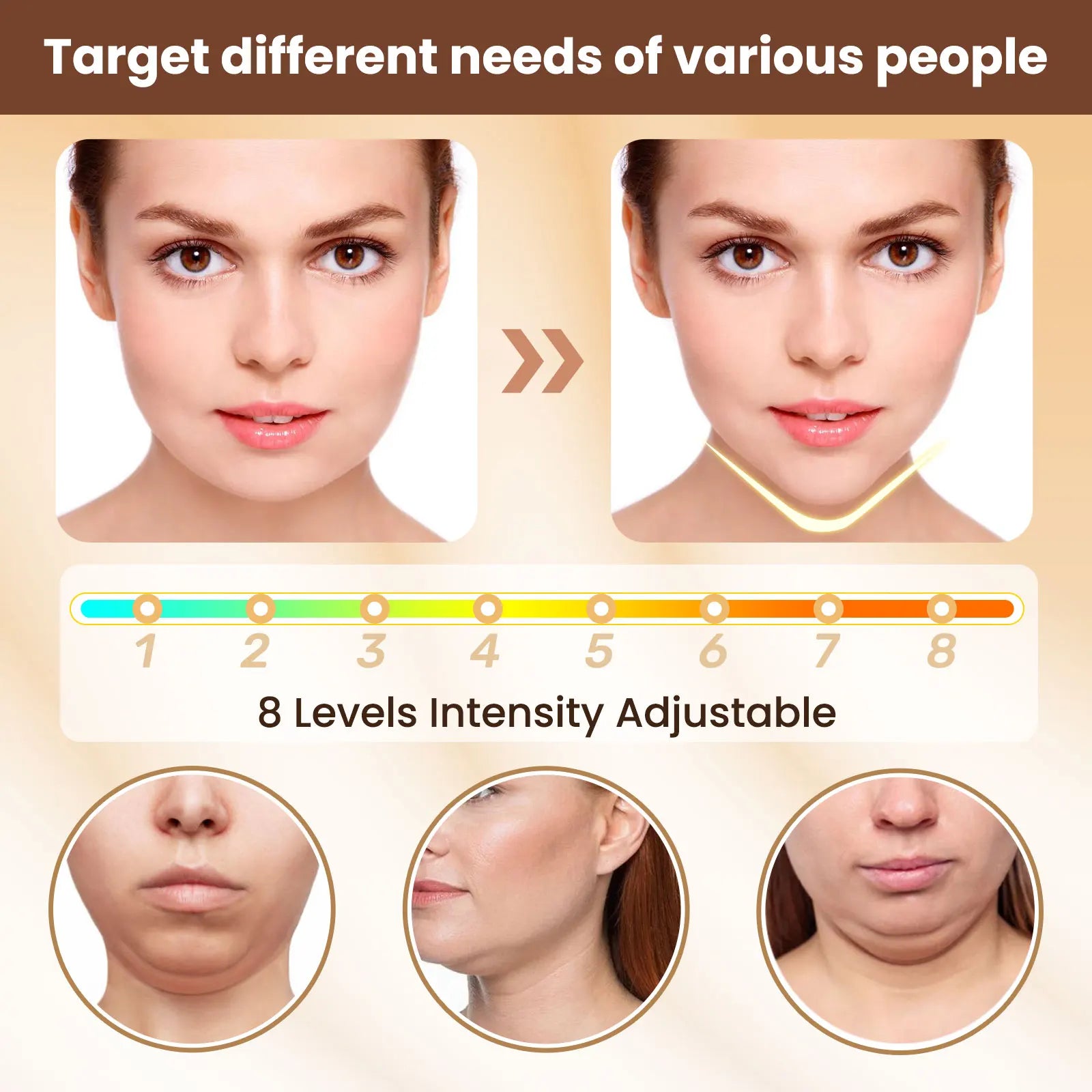 EMS Face Lifting Massager – Anti-Wrinkle V-Face Slimming Device with LED Therapy for Double Chin and Facial Contouring