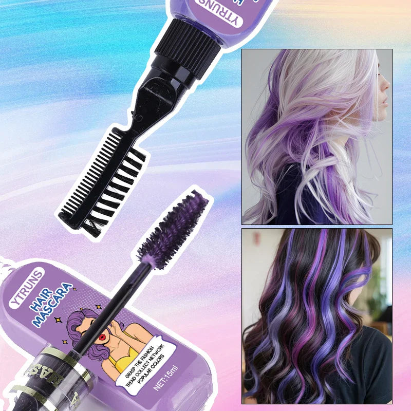 13 Color Temporary Hair Dye  -  Single Brush Included, Buildable Long Lasting Hair Paint, Smudge Resistant for Party & Stage