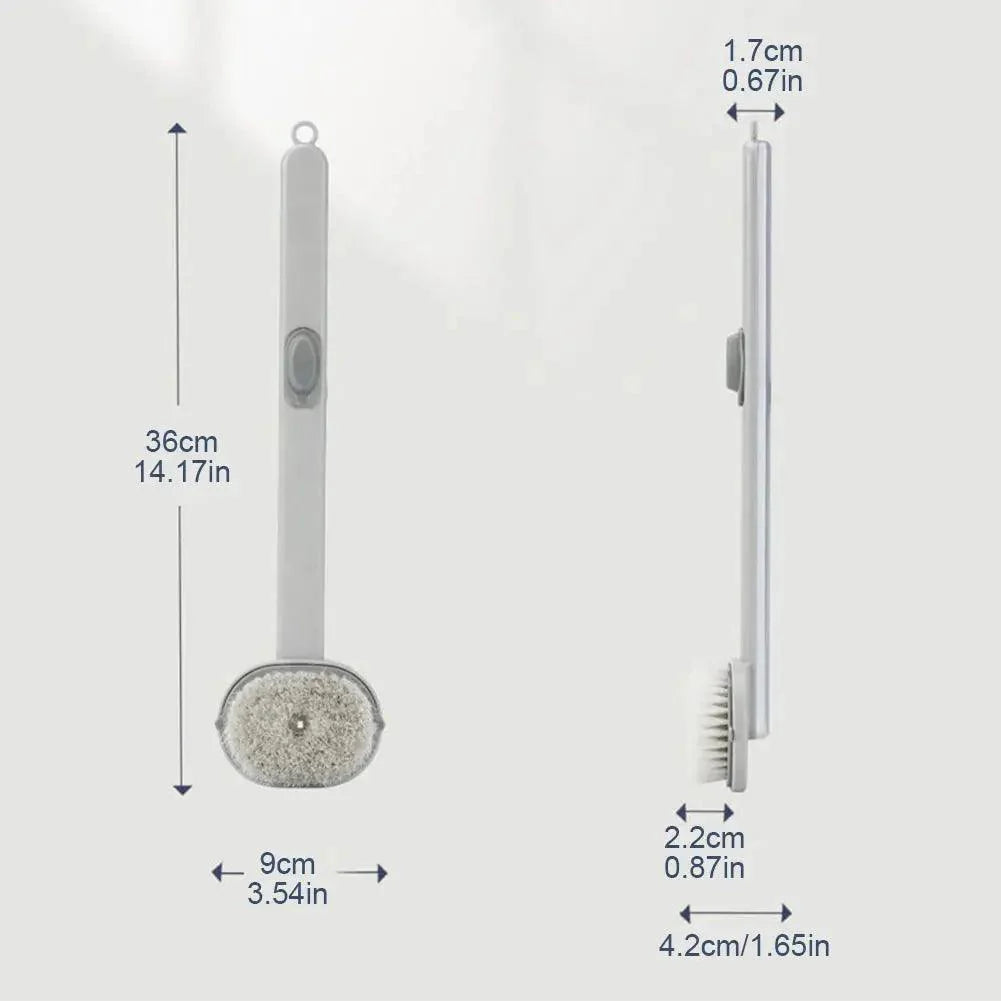 For Shower Durable Massage Bath Brush Long Handle With Soap Dispenser Bathroom Hanging Hole Home Comfortable Bathing Supplies - BEAUTIRON