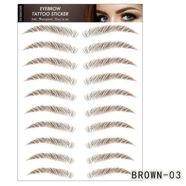 Professional Eyebrow Shaping with 6D Tattoos Stickers