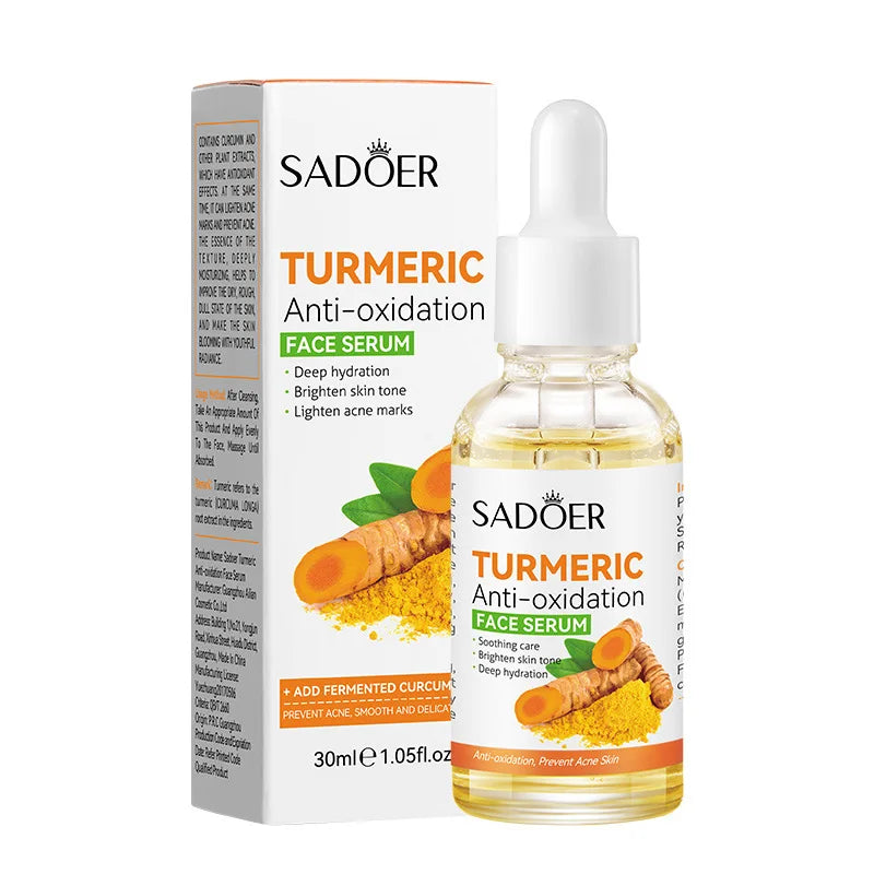 30ml SADOER Vitamin C Niacinamide Hyaluronic Acid Turmeric Face Serum Essence Moisturizing Hydrating Fade Fine Lines Skin Care