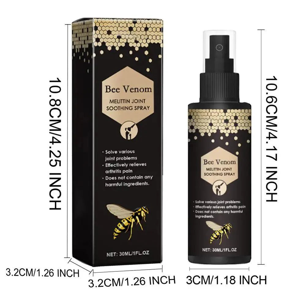 Bee Venom Meltin Joint Soothing Spray 30ml, effective for joint pain relief, non-greasy, portable design.