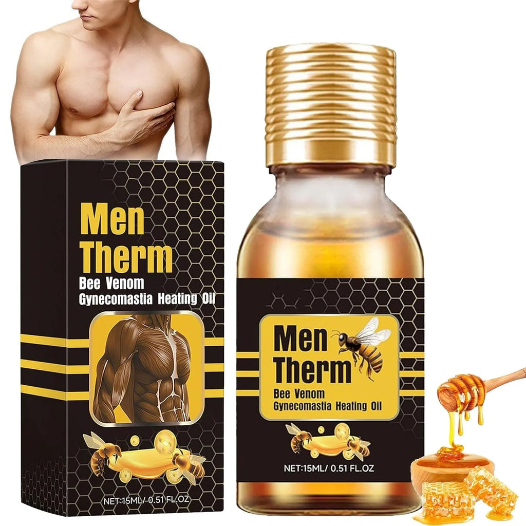 Bee venom Gynecomastia Heating Oil Eliminates Excess Breast Tissue, Strengthen Chest Muscles 15ml Eliminate chest fat