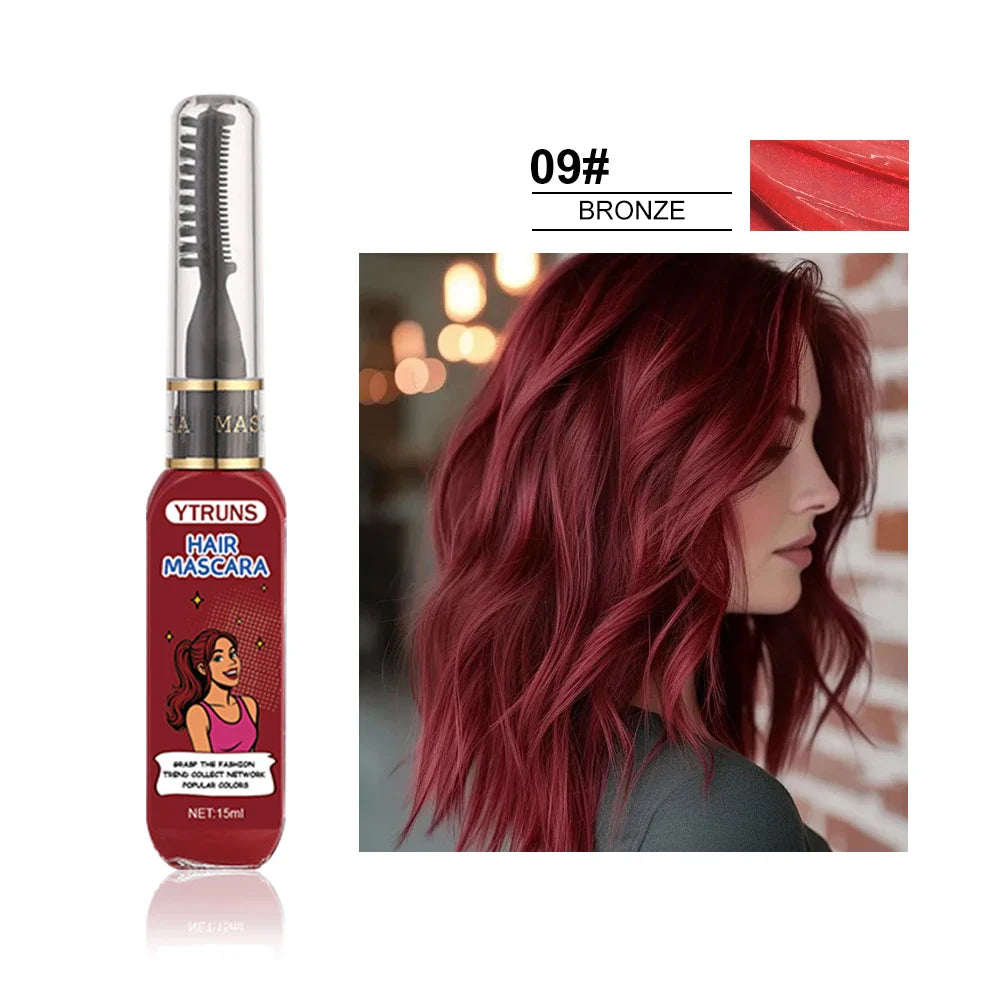 13 Color Temporary Hair Dye  -  Single Brush Included, Buildable Long Lasting Hair Paint, Smudge Resistant for Party & Stage