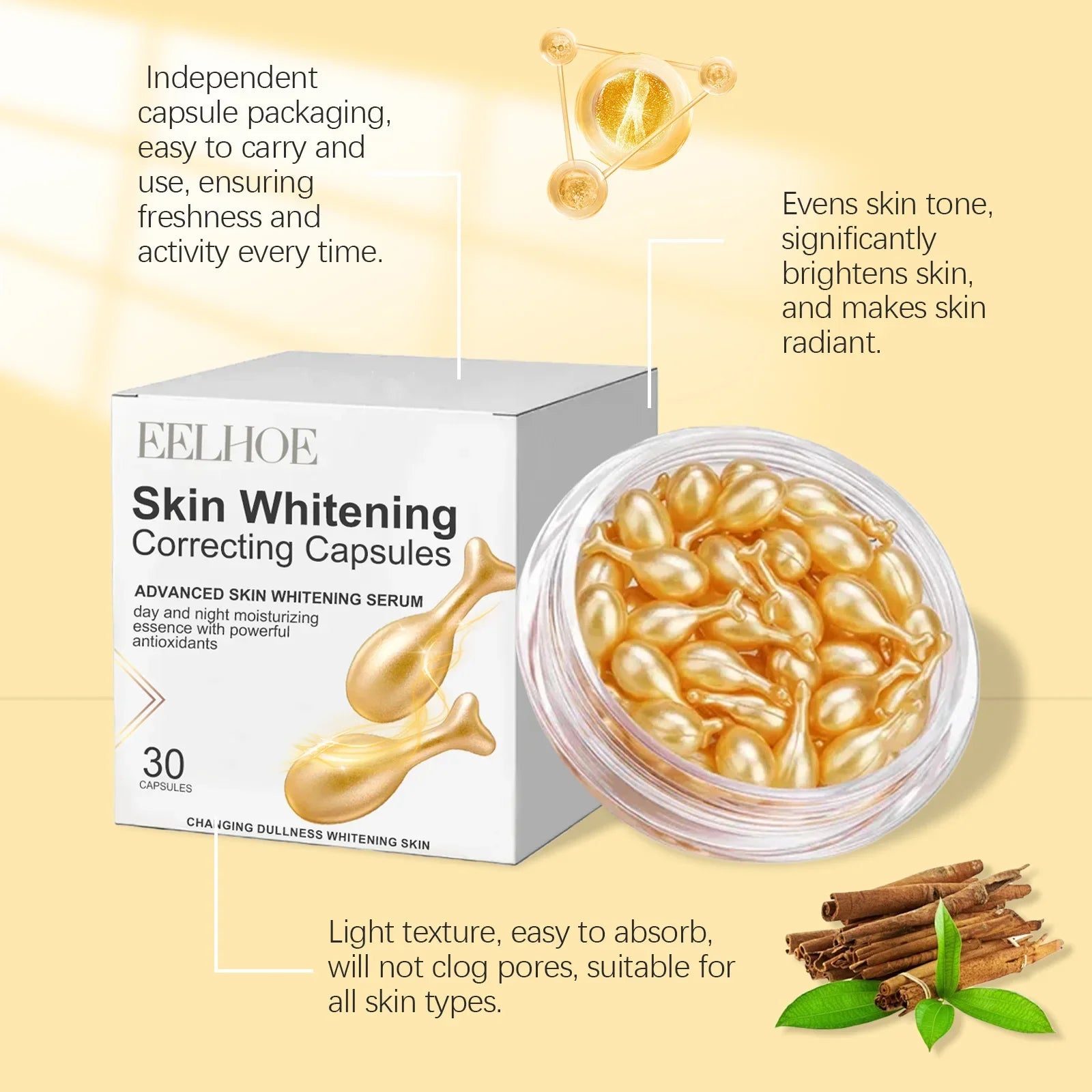 Vitamin E Capsules Brightening Skin Bleach Dull Skin Anti Dark S-pots Pigment Corrector Rejuvenated Skin Smooth Serum Capsules