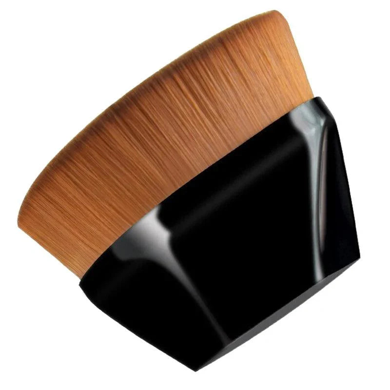 Petal-shaped flat top kabuki brush for foundation makeup, ideal for liquid cream and cosmetics application.