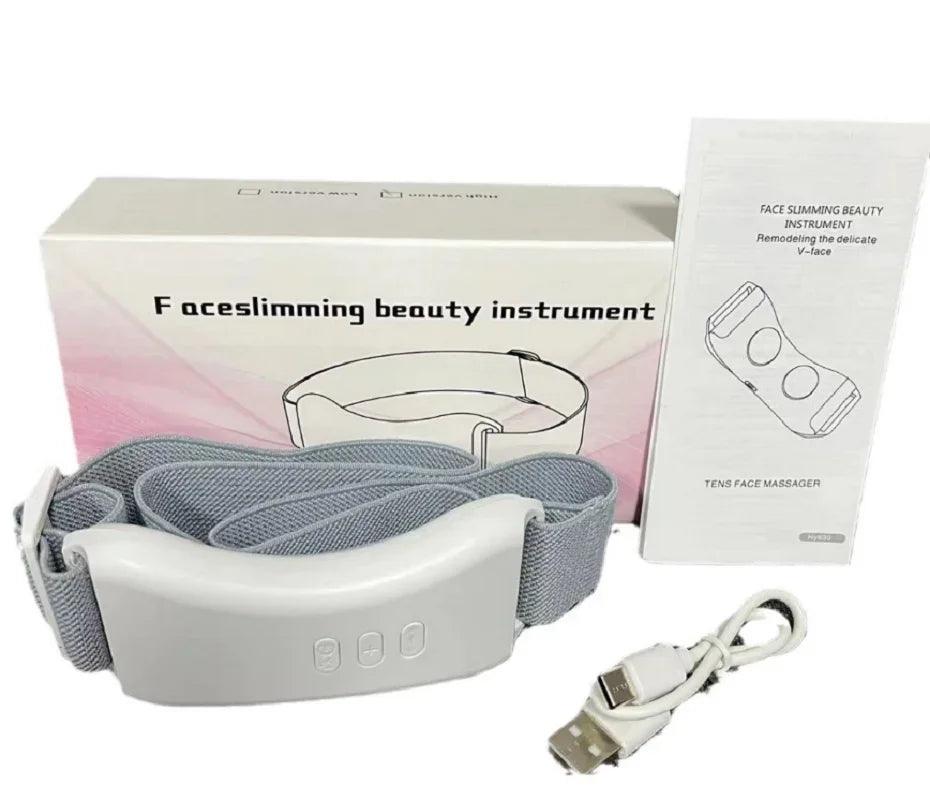 EMS Double Chin V Shape Lifter Belt Facial Lifting Massager Face Slimming Vibration Face Lift Hot Compress Reduce Double Chin