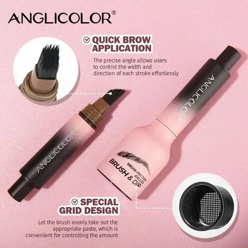 3D Wild Eyebrow Pencil Microblading Eyebrow Tint Pen Square Angled Brush Brow Dye Cream Anti-smudge Waterproof Multifunction