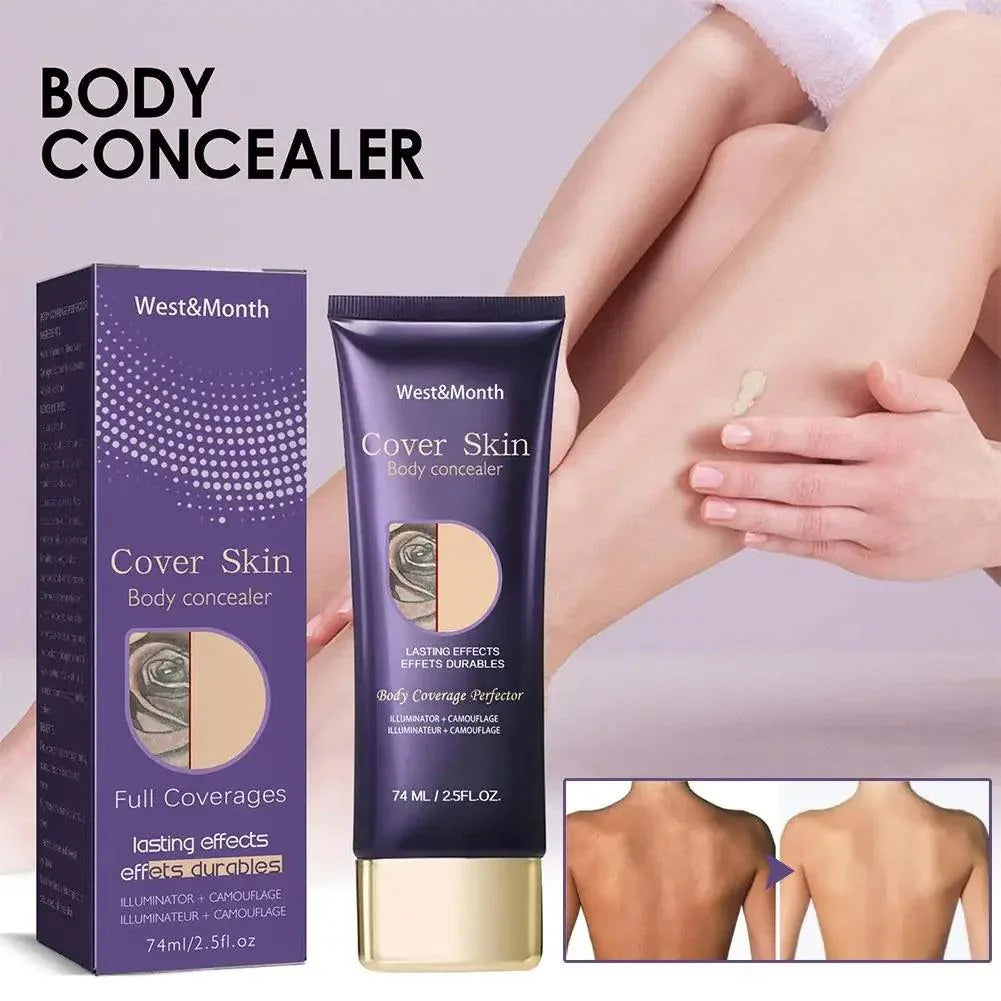 Natural Tattoo Concealer 74ml Full Coverage Tattoo Dark Circles Hide Blemishes Acne Scars Correct Pigment Waterproof Lasting