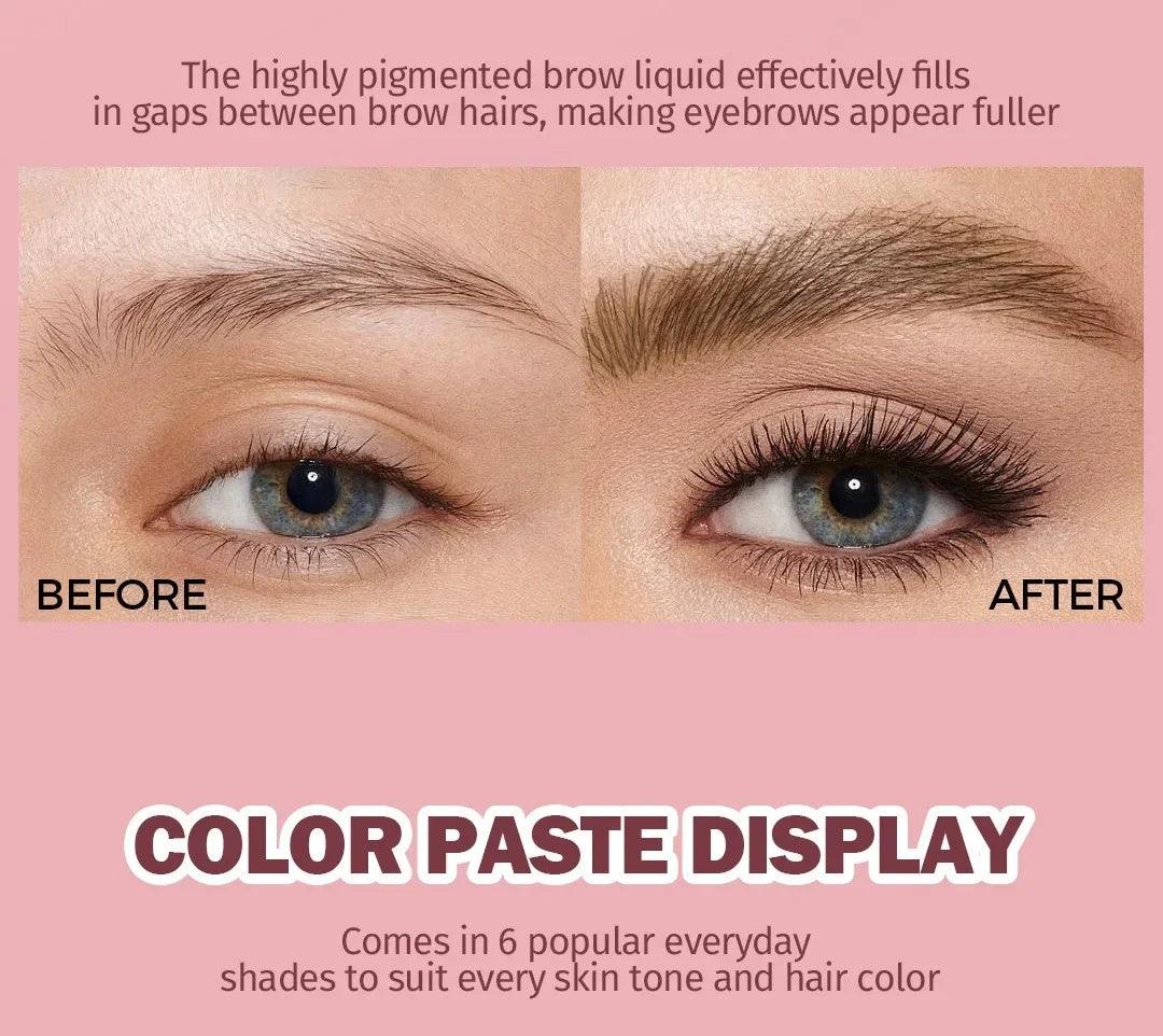 3D Wild Eyebrow Pencil Microblading Eyebrow Tint Pen Square Angled Brush Brow Dye Cream Anti-smudge Waterproof Multifunction