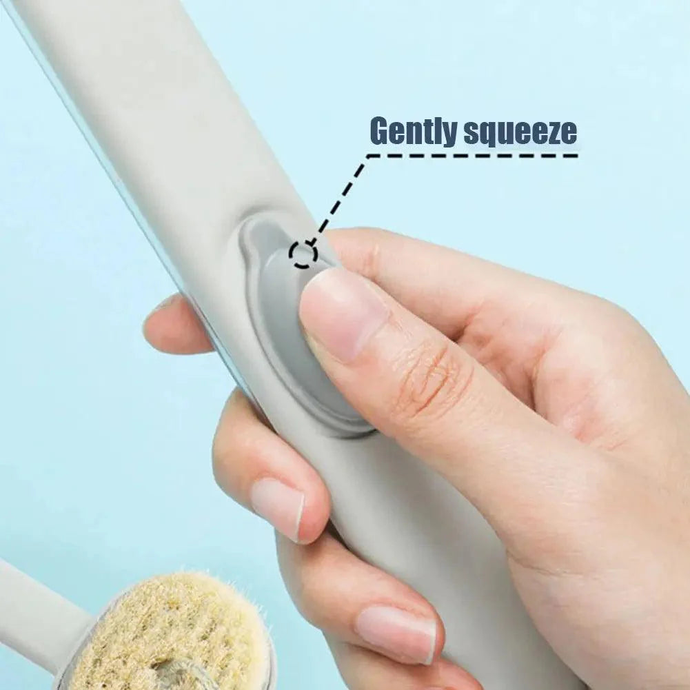 For Shower Durable Massage Bath Brush Long Handle With Soap Dispenser Bathroom Hanging Hole Home Comfortable Bathing Supplies - BEAUTIRON