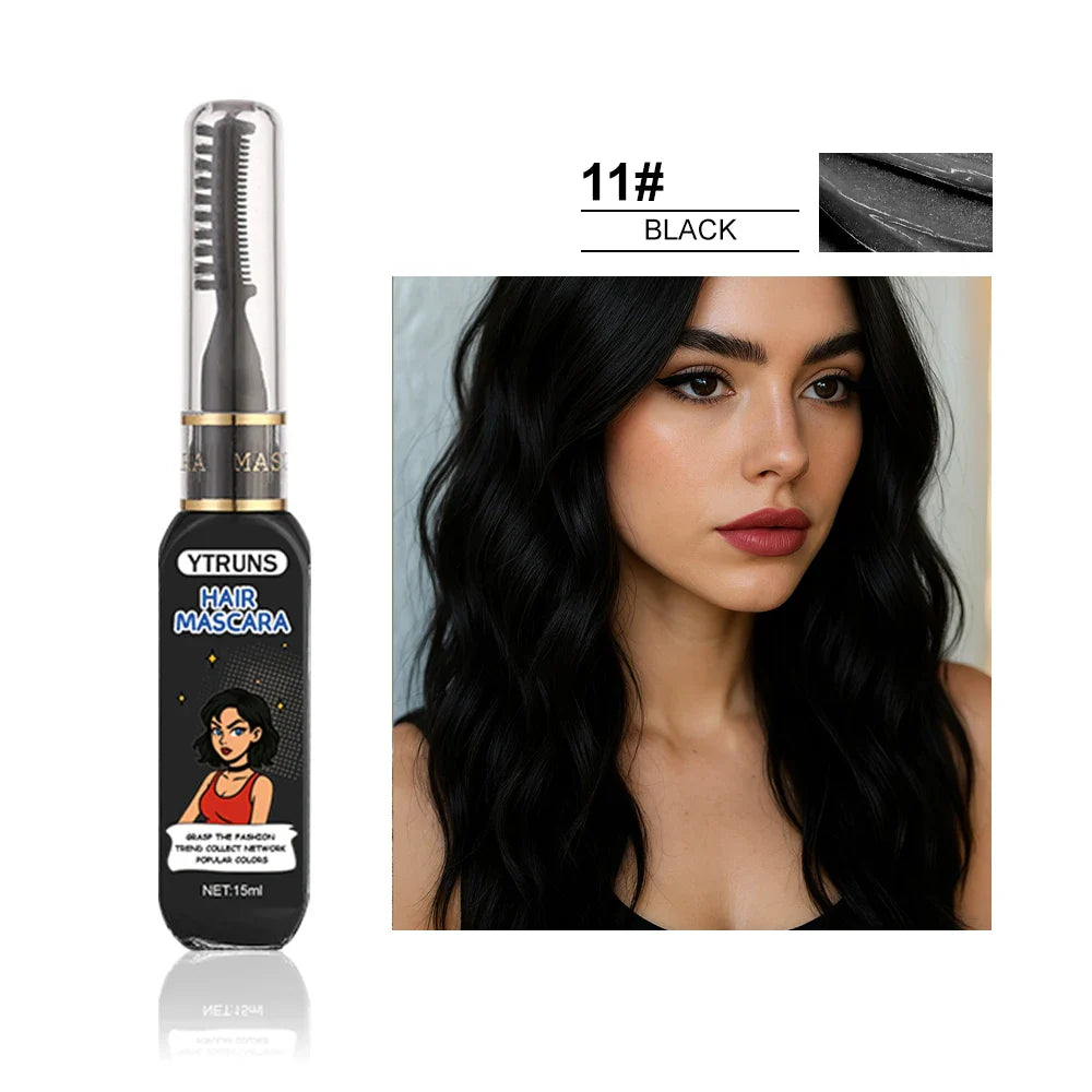 13 Color Temporary Hair Dye  -  Single Brush Included, Buildable Long Lasting Hair Paint, Smudge Resistant for Party & Stage
