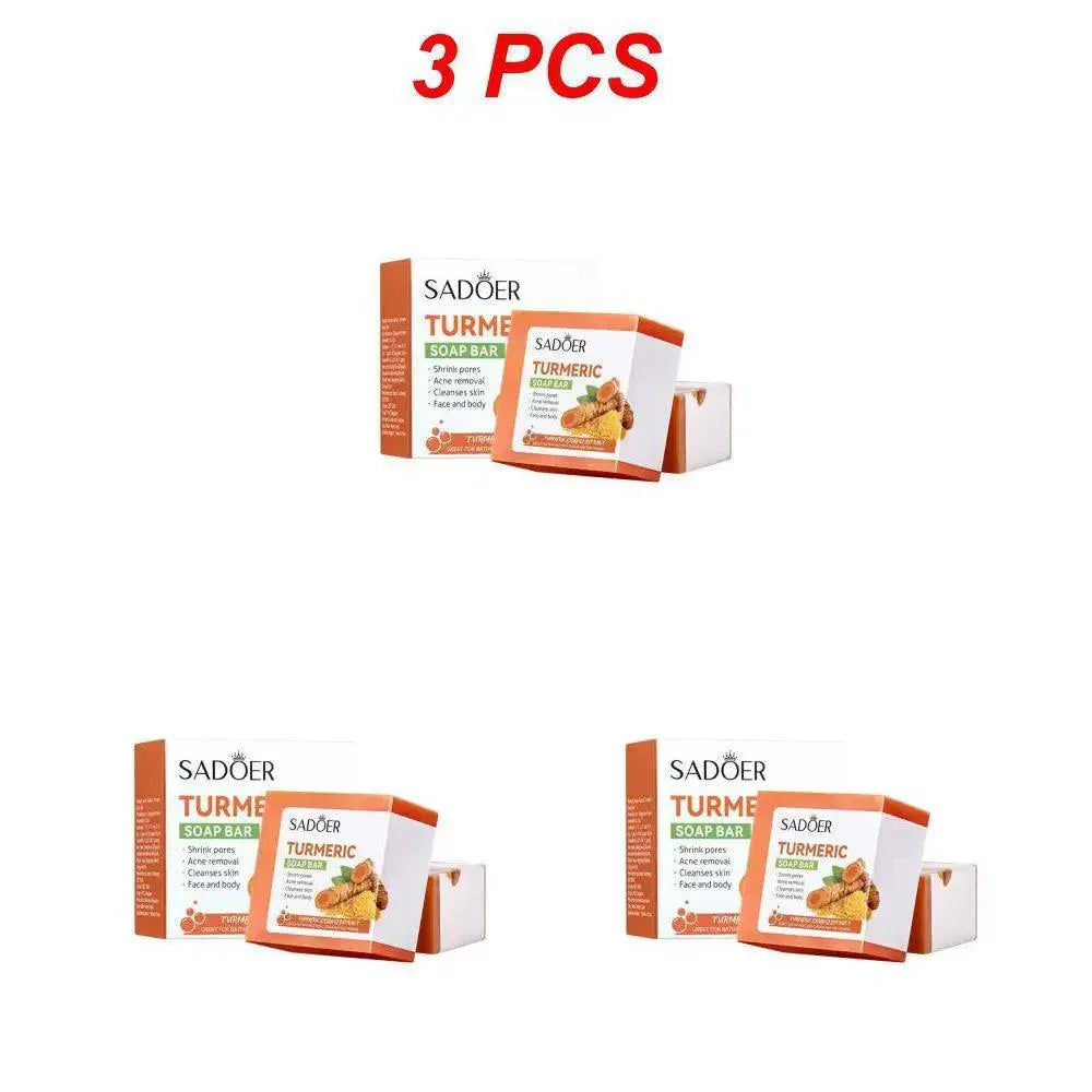 Natural Handmade Soap Clean Cutin Turmeric Soap Oil Control Removal Acne Skin Care Soap Body Care 100g Whitening Soap - BEAUTIRON
