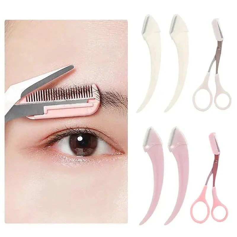 Eyebrow Trimming Knife Eyebrow Face Razor For Women Professional Eyebrow Scissors With Comb Brow Trimmer Scraper Accessories - BEAUTIRON