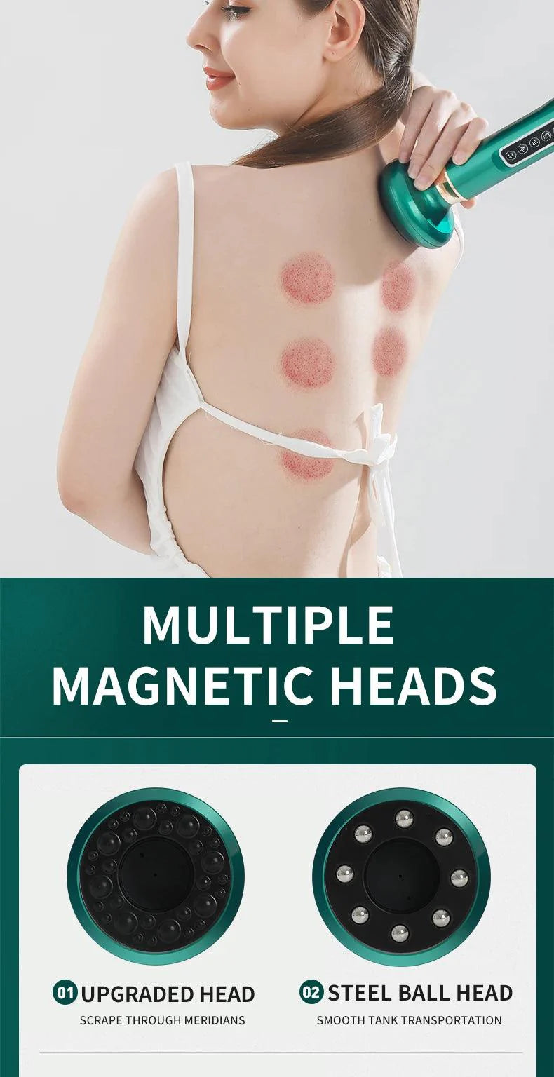 Electric Cupping Massager Vacuum Suction Cup GuaSha Anti Cellulite Beauty Health Scraping Infrared Heat Slimming Massage Therapy