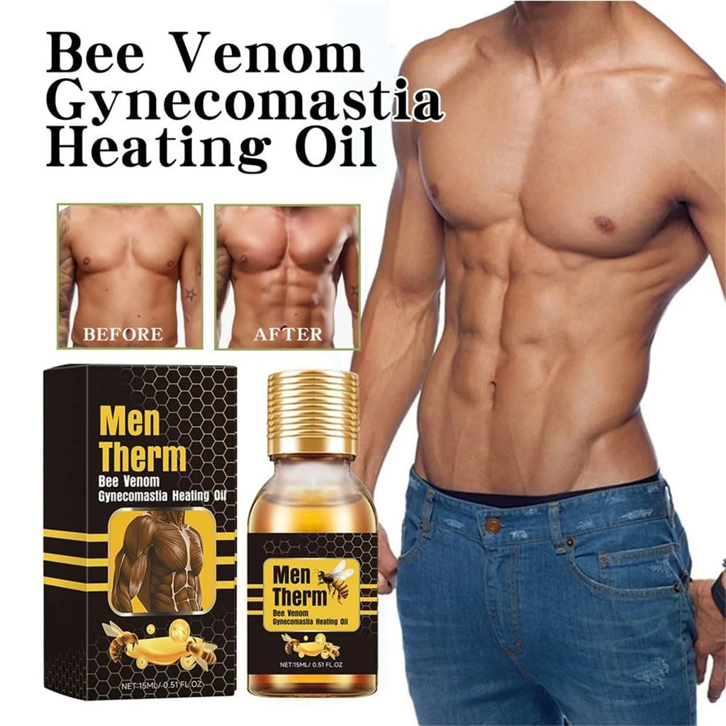 Bee venom Gynecomastia Heating Oil Eliminates Excess Breast Tissue, Strengthen Chest Muscles 15ml Eliminate chest fat
