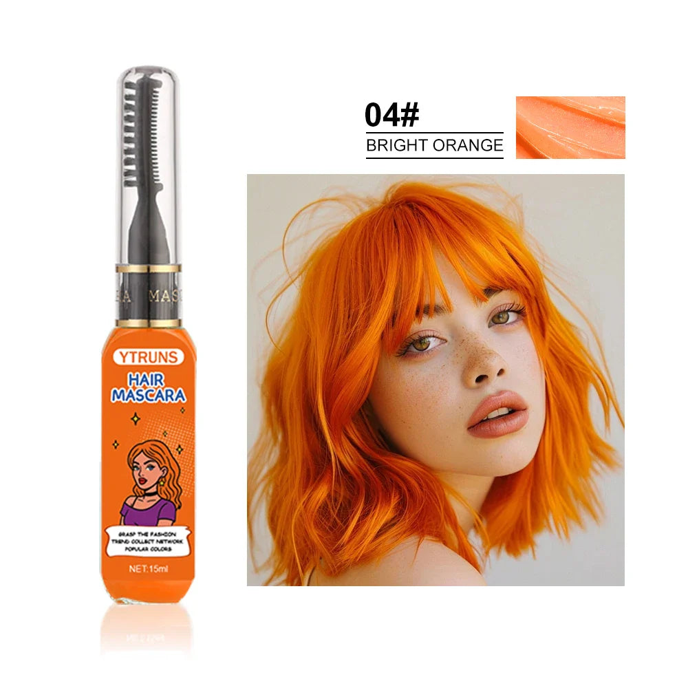 13 Color Temporary Hair Dye  -  Single Brush Included, Buildable Long Lasting Hair Paint, Smudge Resistant for Party & Stage